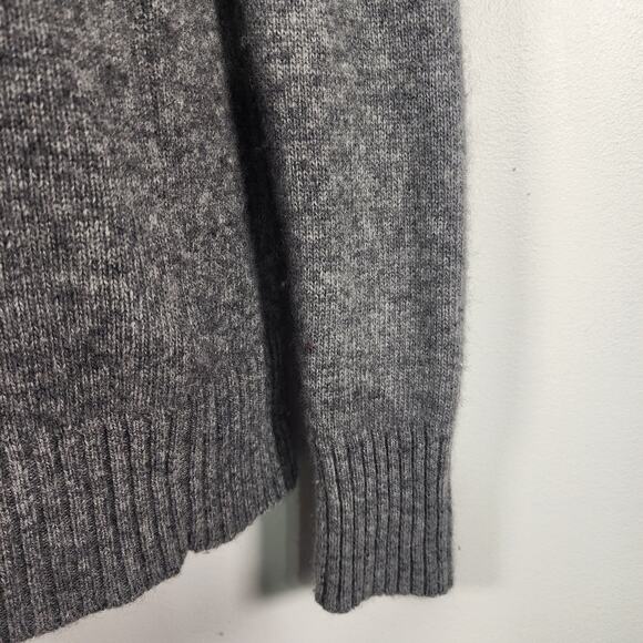 J Crew Women Dream Asymmetrical Zip Henley Sweater Gray Wool Cashmere Small Knit - Picture 7 of 10